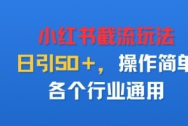 小红书截留玩法，日引50＋，操作简单，各个行业通用
