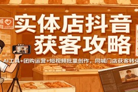 实体店抖音获客攻略：AI工具 团购运营 短视频批量创作，同城门店获客转化