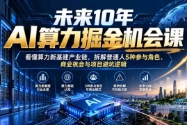 未来10年AI算力掘金机会课：看懂算力新基建产业链，拆解普通人5种参与角色、商业机会与项目避坑逻辑