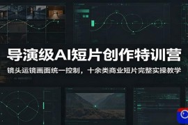 导演级AI短片创作特训营：镜头运镜画面统一控制，十余类商业短片完整实操教学(更新)