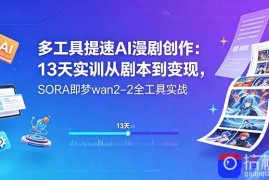多工具提速AI漫剧创作：13天实训从剧本到变现，SORA即梦wan2-2全工具实战