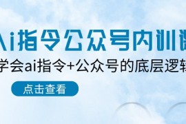 Ai指令公众号内训课：学会ai指令 公众号的底层逻辑（7节课）