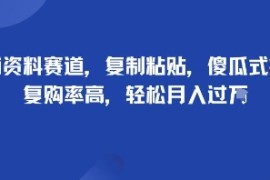 教辅资料赛道，复制粘贴，傻瓜式操作，复购率高，轻松月入过1W