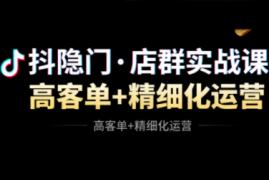 抖隐门·抖音小店高利润高客单店群玩法