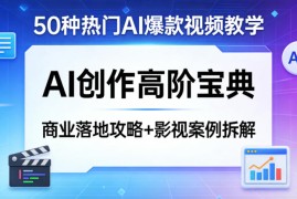 50种热门AI爆款视频教学，AI创作高阶宝典，商业落地攻略 影视案例拆解