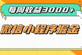 每周进账3000 的微信小程序，四种收益来源稳定增收，王牌积累型副业