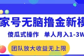 最新百家号无脑撸金新模式，傻瓜式操作，单人月入1-3万！团队放大收益无上限！