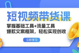 （13356期）短视频带货课：掌握基础工具 流量工具，爆款文案框架，轻松实现创收