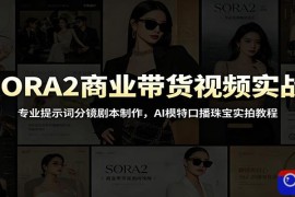 SORA2商业带货视频实战：专业提示词分镜剧本制作，AI模特口播珠宝实拍教程