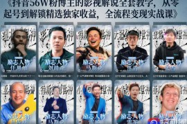 抖音24W粉丝博主的人物志解说教学，从内容打磨到流量变现，解锁抖音伙伴计划 精选收益双份收益