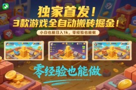 独家首发！3款游戏全自动搬砖掘金，小白也能日入1k，可批量复制放大，零经验也能做【揭秘】