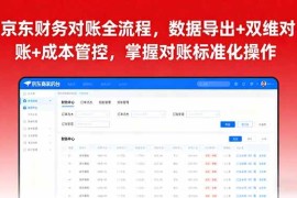 （16031期）京东财务对账全流程，数据导出 双维对账 成本管控，掌握对账标准化操作