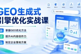 GEO生成式引擎优化实战课，掌握GEO优化方法，提升AI内容创作力，制定企业落地方案