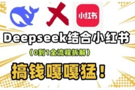 deepseek 小红书打造流量生产线实操课，0到1全流程拆解，搞钱嘎嘎猛