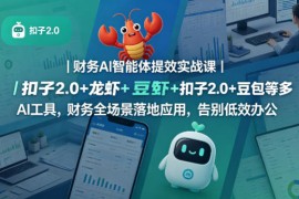 财务AI智能体提效实战课｜扣子2.0 龙虾 豆包等多AI工具，财务全场景落地应用，告别低效办公