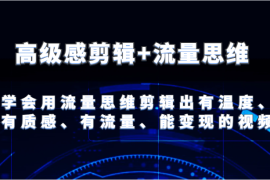 高级感剪辑 流量思维 学会用流量思维剪辑出有温度、有质感、有流量、能变现的视频