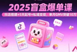（15922期）2025盲盒爆单课，抖店搭建 5天起号 私域变现，单月GMV突破10万