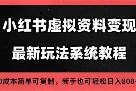 （16544期）2025小红书虚拟资料最新开店运营教程，搜索流变现玩法，一人多店0成本…