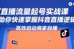直播流量起号实战课，助你快速掌握抖音直播逻辑，高效启动商家自播