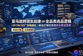 亚马逊跨境实战课：全品类选品逻辑｜SP/SB/SD广告精细化｜新品打爆旺季爆单全套运营教程