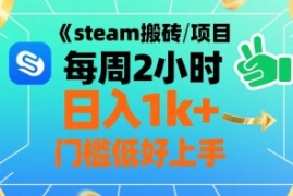 steam搬砖项目每周2小时日入1k 收益核心玩法，手把手教你，门槛低好上手