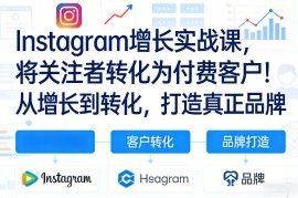 Instagram增长实战课，将关注者转化为付费客户！从增长到转化，打造真正品牌（双语字幕）