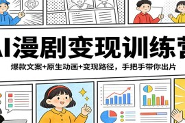AI漫剧变现训练营：爆款文案 原生动画 变现路径，手把手带你出片