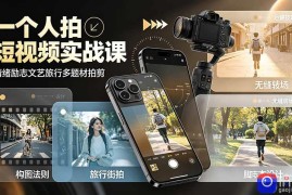 一个人拍短视频实战课：情绪励志文艺旅行多题材×五大景别×黄金构图×八大运镜，从拍摄到成片高效创作