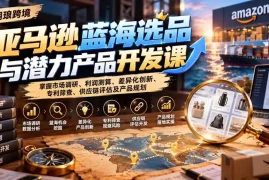 亚马逊蓝海选品与潜力产品开发课：掌握市场调研、利润测算、差异化创新、专利筛查、供应链评估及产品规划