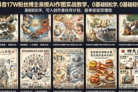抖音17W粉丝博主亲授AI作图实战教学，0基础轻松学，可入创作者伙伴计划，接单收徒双增收
