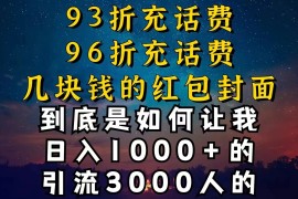 93折充话费，96折充电费，几块钱的红包封面，是如何让我做到日入1000＋的