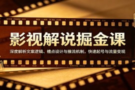 影视解说掘金课：深度解析文案逻辑、槽点设计与推流机制，快速起号与流量变现