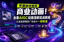 零基础也能做商业动画！全套AIGC动画漫剧实战教程，从底层逻辑到广告成片一键精通(更新0905)