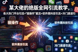 某大佬的绝版全网引流教学，各大热门平台引流 ”骚操作”截流 软件黑科技引流 冷门渠道引流等