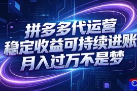 拼多多代运营，小白也能轻松月入过万，真实运营数据可查，全托管代运营