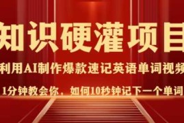 知识硬灌，10秒钟让你记住一个单词，3分钟一个视频，日入多张不是梦