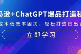亚马逊 ChatGPT爆品打造秘籍：解决高成本低效率困扰 轻松打造日出百单爆款