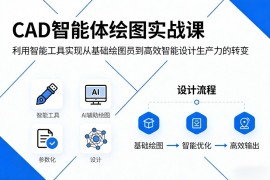 CAD智能体绘图实战课，利用智能工具，实现从基础绘图员到高效智能设计生产力的转变