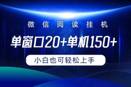 （9994期）微信阅读挂机实现躺着单窗口20 单机150 小白可以轻松上手