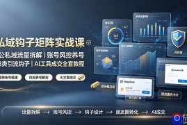 私域钩子矩阵实战课〓公私域流量拆解｜账号风控养号｜18类引流钩子｜AI工具成交全套教程