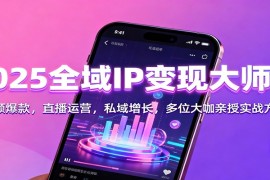 2025全域IP变现大师课：短视频爆款，直播运营，私域增长，多位大咖亲授实战方法论