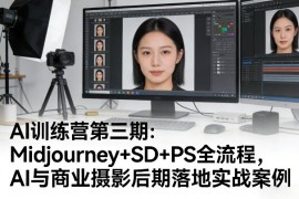 AI训练营第三期：Midjourney SD PS全流程，AI与商业摄影后期落地实战案例
