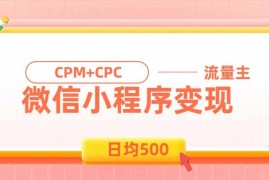 日均500的微信小程序，老牌CPM CPC项目，非常适合上班族和宝妈的副业