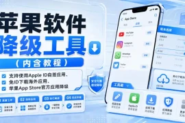 苹果软件降级工具(内含教程)，支持使用Apple ID自签应用、免ID下载海外应用、苹果App Store官方应用降级等