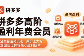 拼多多高阶盈利年费会员(更新4月