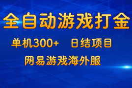 （13020期）游戏打金：单机300 ，日结项目，网易游戏海外服