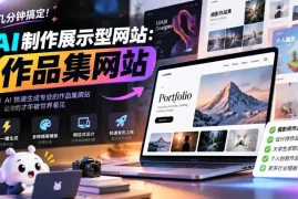几分钟搞定，AI制作展示型网站制作：作品集网站，用AI快速生成专业的作品集网站，接单变现！
