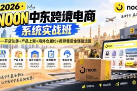 2026·NOON中东跨境电商系统实战班——开店注册 产品上架 海外仓履约 库存售后全链路运营