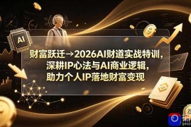 财富跃迁→2026AI财道实战特训，深耕IP心法与AI商业逻辑，助力个人IP落地财富变现