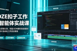 COZE扣子工作流智能体实战课｜零基础从原理认知、变量JSON解析到自媒体/商业宣传片自动化工作流全教程